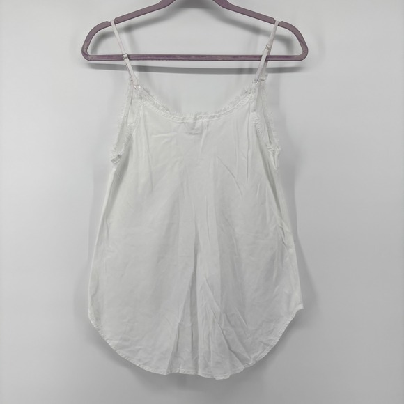 Bella Dahl White Frayed Raw Edge V-Neck Tencel Cami Top XS - Picture 6 of 11